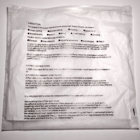 Face Sports Mask Gray with Active Carbon Filter & Breathing Valves - Picture 6 of 8